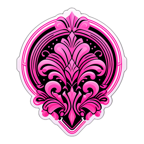 Stiker Whip Pink Harga dengan Pola Art Deco