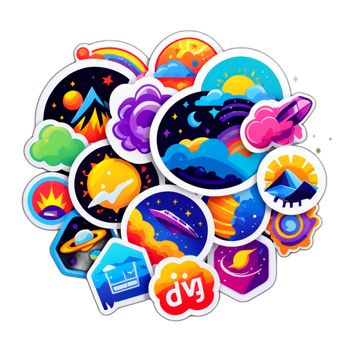 宇宙の魅力を描いたステッカー