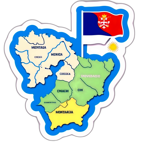 Stylizovaná mapa České republiky a Černé Hory