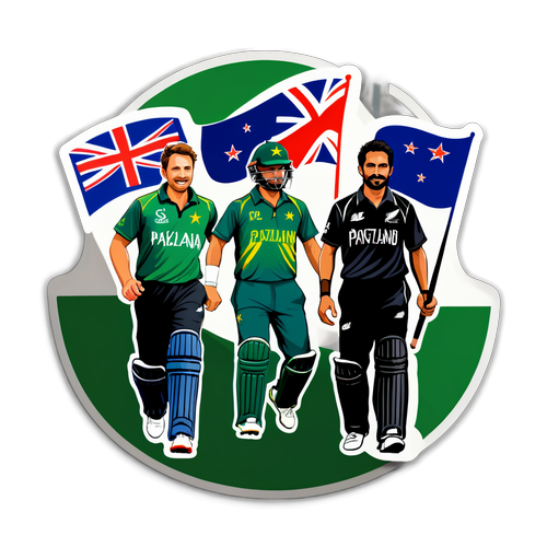 Sticker Perlawanan Kriket New Zealand vs Pakistan