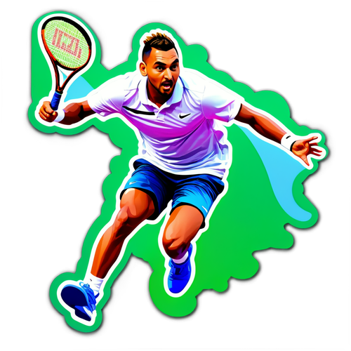 Nick Kyrgios in Azione: La Potenza e Stile di un Campione del Tennis!