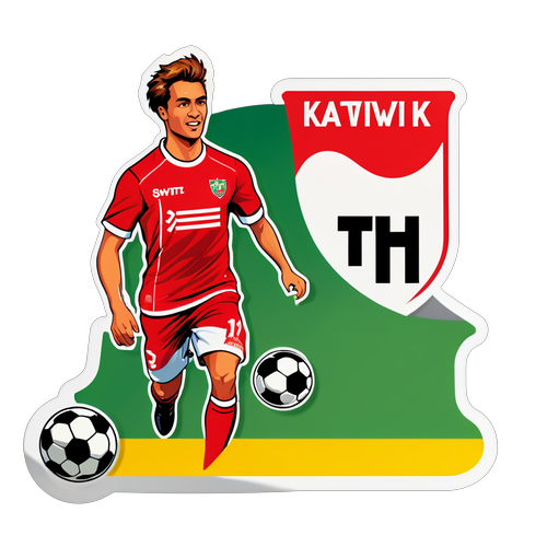 Sticker van de spannende wedstrijd Katwijk-Twente