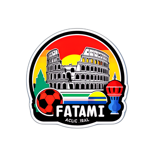 Stiker Bola Sepak Serie A dengan Pemandangan Tanahmarkah Terkenal Itali