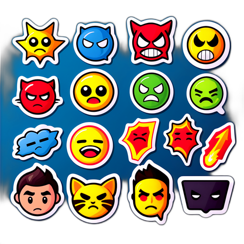 Дизайн з елементами коміксів про 'downdetector' та різні емоції користувачів