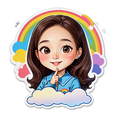 오윤나 캐리커처와 무지개