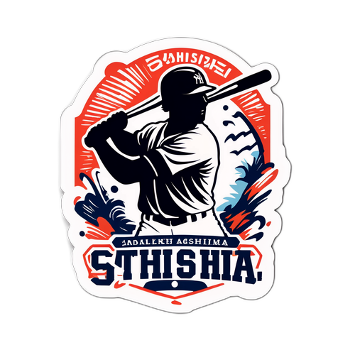 野球選手のシルエットステッカー