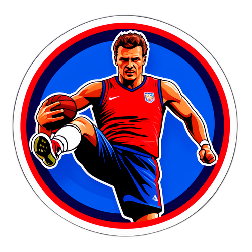Nálepka s Janem Šatrou jako sportovní ikonou