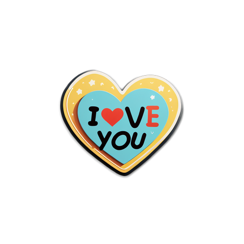 Heartfelt Expressions: A Vibrant "I LOVE YOU" Sticker