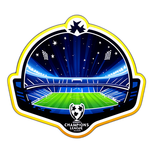 Силуэты стадионов с огнями в дизайне Лиги чемпионов