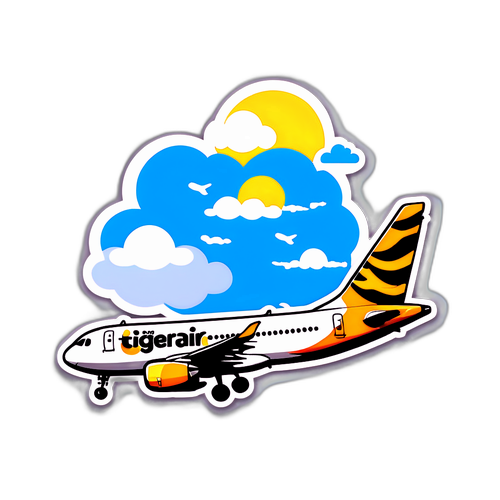 可愛的 Tigerair 飛機貼紙