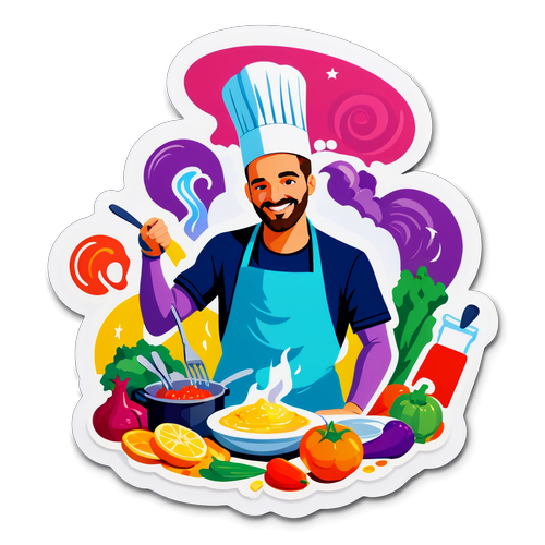 Autocollant de Mallory Gabsi en train de cuisiner