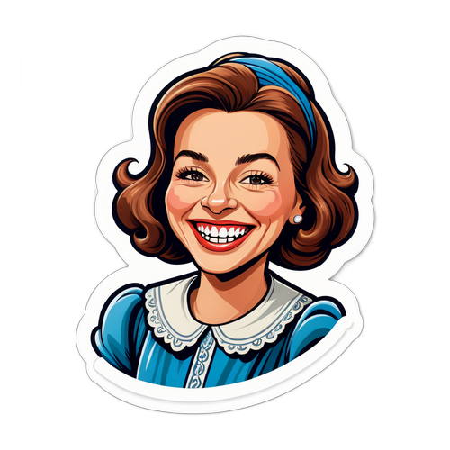 Karikatura Jiřiny Bohdalové s typickým úsměvem