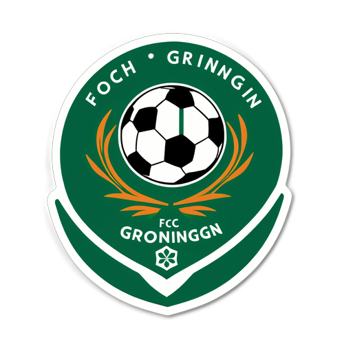 Sticker van Groningen met een voetbal en het FC Groningen-logo