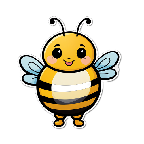 Cute Bumblebee with Cheerful Expression