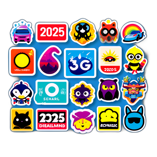 Наклейка с постерами серий 2025 года, с логотипами ожидаемых шоу и яркими персонажами