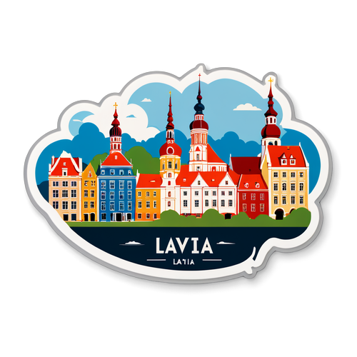Město v Lotyšsku s tradičním stylem