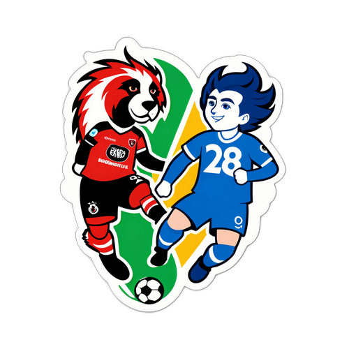 브라이튼과 보른머스 축구 경기를 기념하는 스티커