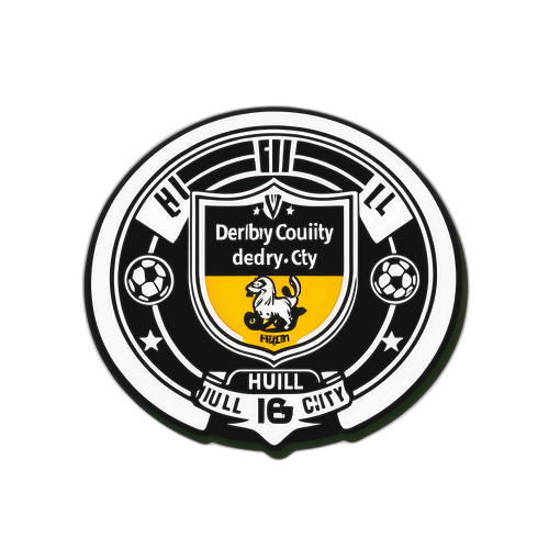 Stiker Tema Persaingan Bola Sepak Klasik Hull City vs Derby County