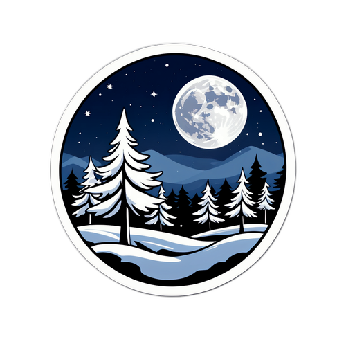 Vollmond über einer Winterlandschaft