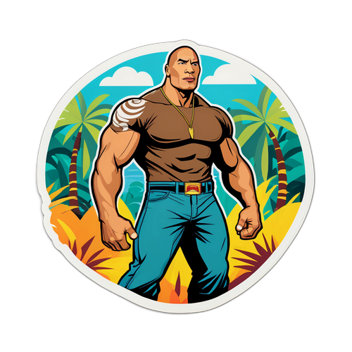 Retro-stil klistermärke av 'The Rock'