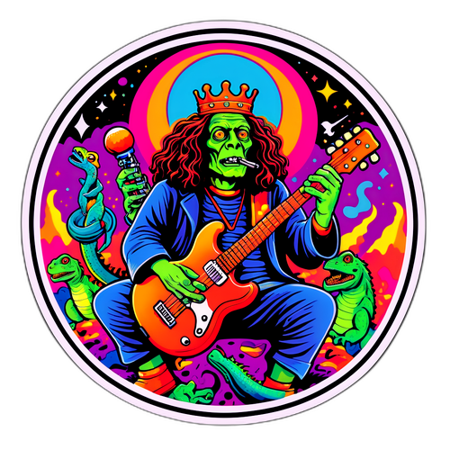 King Gizzard & The Lizard Wizard Psychedelic Sticker Design