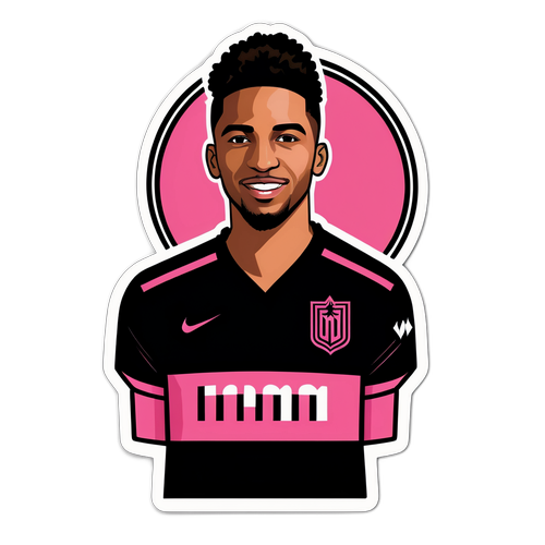 Thiết kế nhãn dán logo Inter Miami kết hợp với hình ảnh cầu thủ nổi tiếng