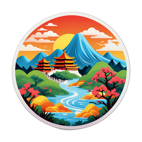 美丽中国的自然风光贴纸