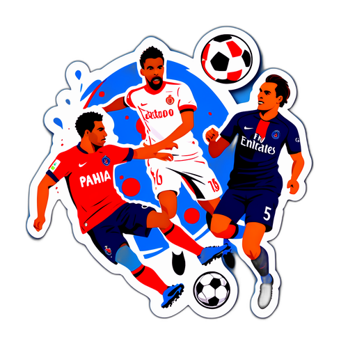 Vibrant na Sticker ng Labanan sa Monaco vs PSG
