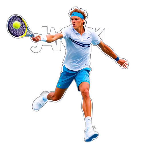 Minimalist Sticker ni Jannik Sinner sa Tennis Court