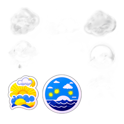 부산의 다양한 날씨 스티커
