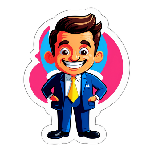 Cartoonish Task Show Host Sticker