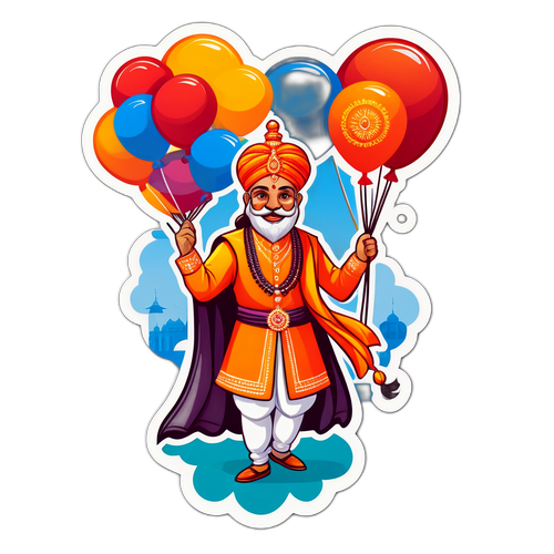 खुशहाल एयर इंडिया महाराजा स्टिकर