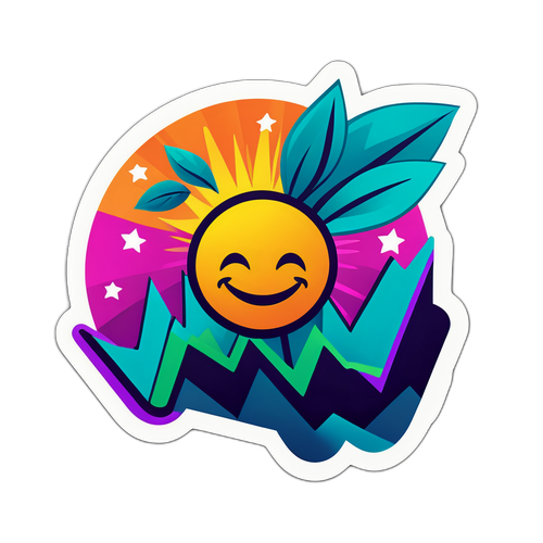 Vibrant aktiemarknadsticker med Amazons logotyp