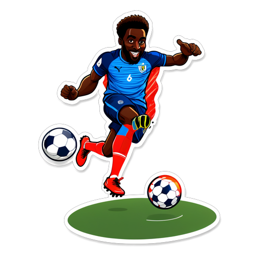 Sol Bamba dalam Aksi: Sticker Kartun yang Menyoroti Kecepatan dan Semangatnya di Lapangan!