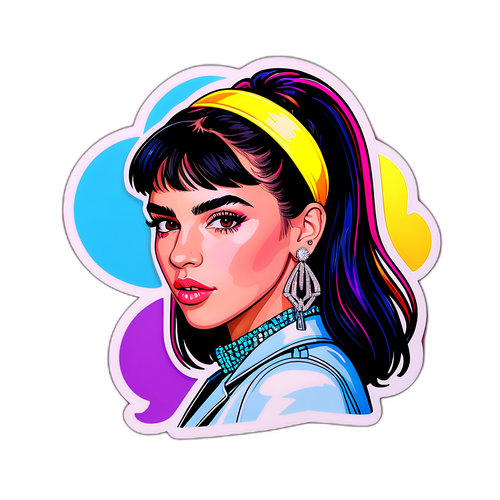 Stiker Dua Lipa yang Berwarna-warni