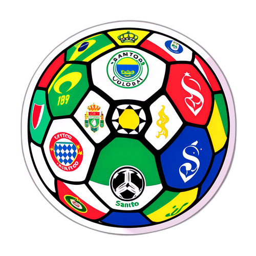सॉकर बॉल के लोगो का मजेदार स्टिकर