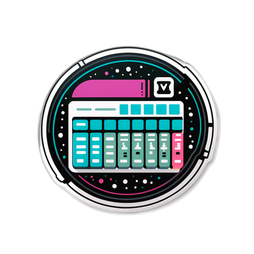 エンパイアデータバンクにインスパイアされたデータビジュアルとキャラクターを組み合わせたステッカーデザイン