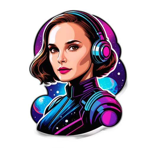 Autocolant cu Natalie Portman în stil science fiction