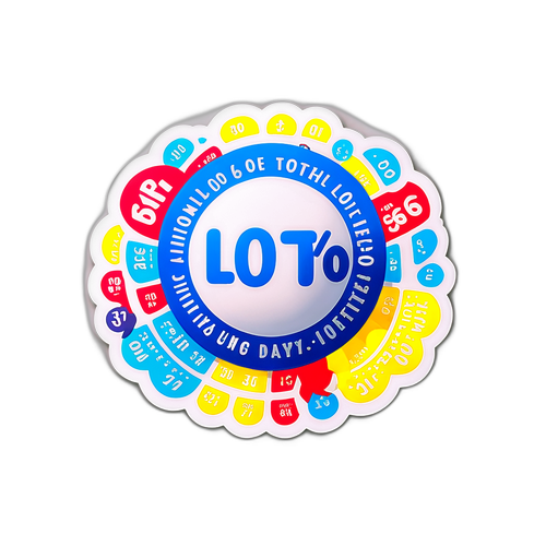 Sticker van de Nationale Loterij met Lotto-ticket