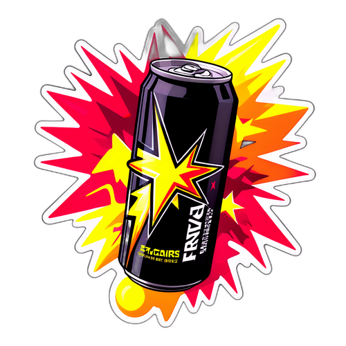 Веселий наліпка з енергетичними напоями Rockstar