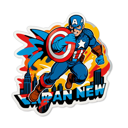 An Action-Packed Sticker of Captain America