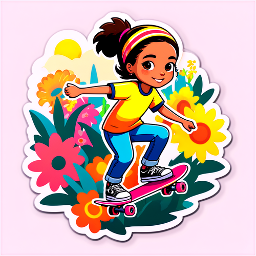 A Magia do Skate: Rayssa Leal Brilha em um Parque Colorido e Cheio de Vida!