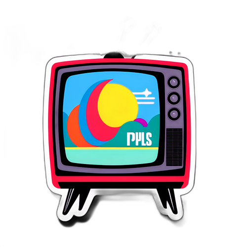 Sticker amusant sur les programmes Canal Plus avec télévision rétro