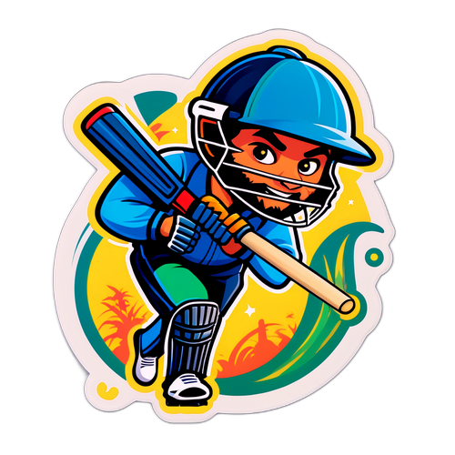 재미있는 크리켓 테마 스티커