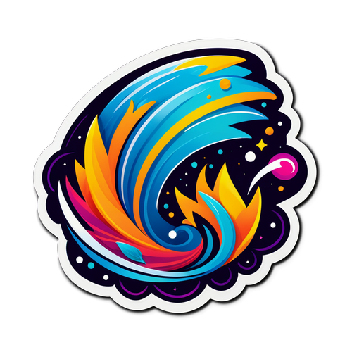 Modern Dalga Sticker Tasarımı