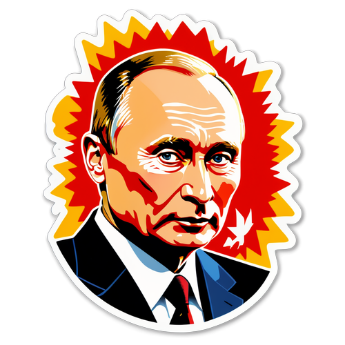 En sticker som representerar Putin