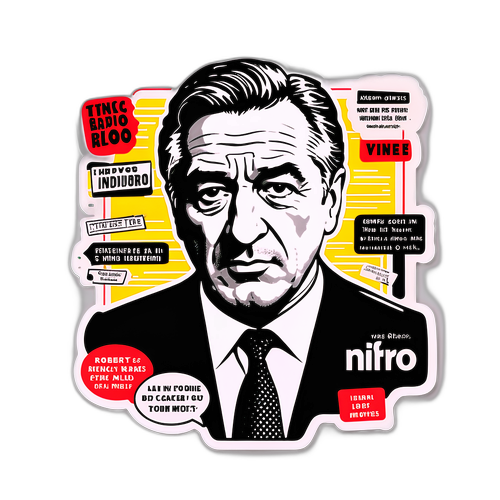 Vintage sticker van Robert De Niro in een iconische filmrol