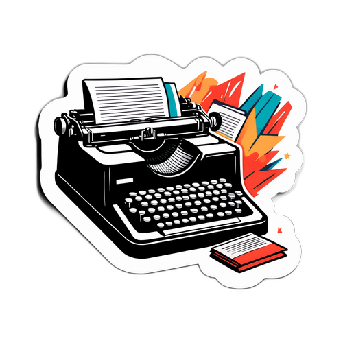 Breaking News Typewriter Sticker