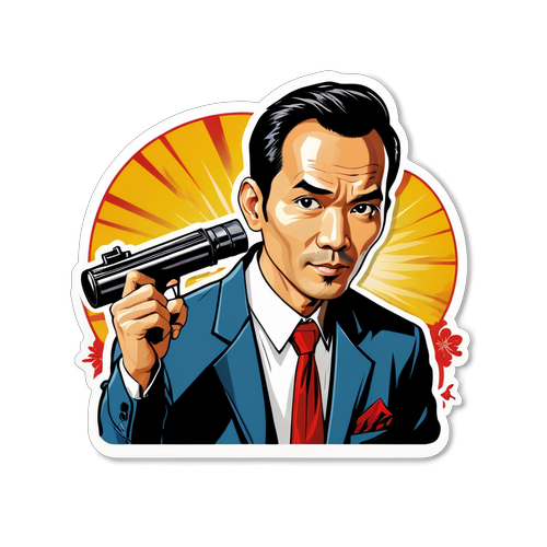 Stiker Ilustrasi Moses Chan dalam Peranan Terkenal