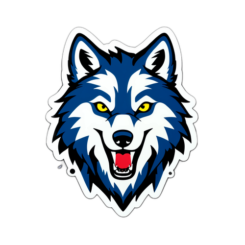 สติกเกอร์หัวหมาป่าสีฟ้า